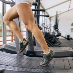Person running on a treadmill